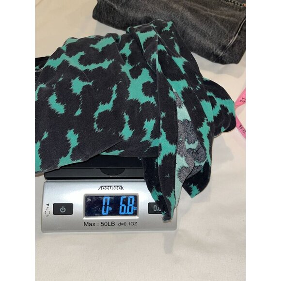 A.L.C. Silk Green & Black Abstract Print Asymmetrical Hem Midi Skirt Women's Siz - Picture 11 of 11